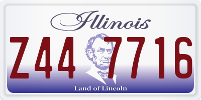 IL license plate Z447716