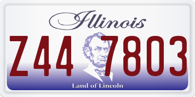 IL license plate Z447803