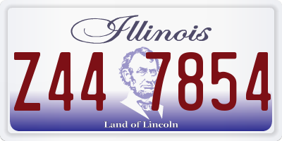 IL license plate Z447854