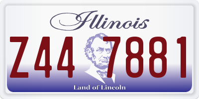 IL license plate Z447881