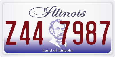 IL license plate Z447987