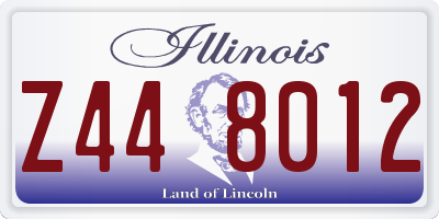 IL license plate Z448012
