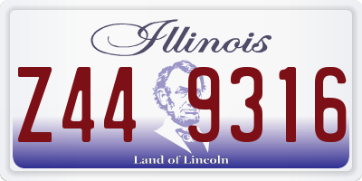 IL license plate Z449316