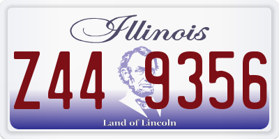 IL license plate Z449356