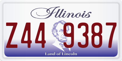 IL license plate Z449387