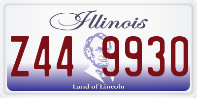 IL license plate Z449930