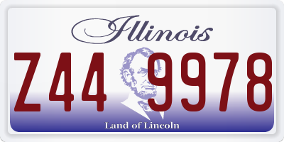 IL license plate Z449978