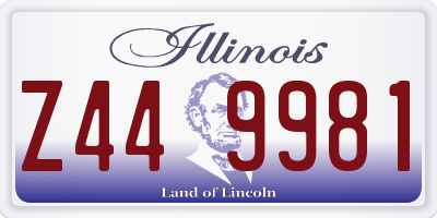 IL license plate Z449981