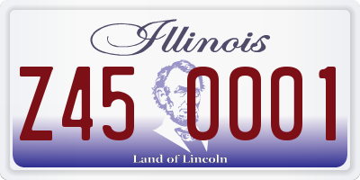 IL license plate Z450001
