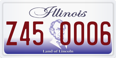 IL license plate Z450006