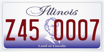 IL license plate Z450007