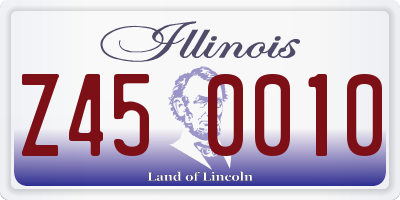 IL license plate Z450010