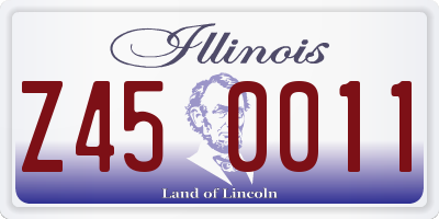 IL license plate Z450011