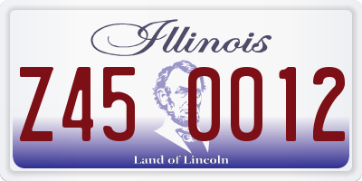 IL license plate Z450012