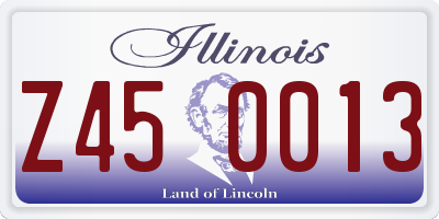 IL license plate Z450013