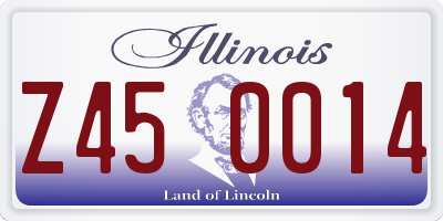 IL license plate Z450014