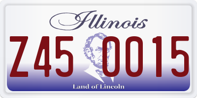 IL license plate Z450015