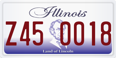IL license plate Z450018
