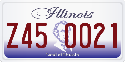 IL license plate Z450021