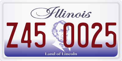 IL license plate Z450025