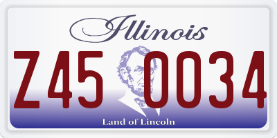 IL license plate Z450034