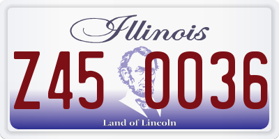 IL license plate Z450036