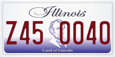 IL license plate Z450040