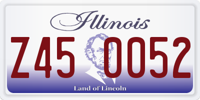 IL license plate Z450052