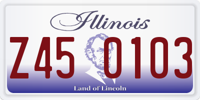 IL license plate Z450103