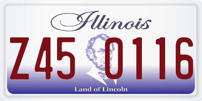 IL license plate Z450116