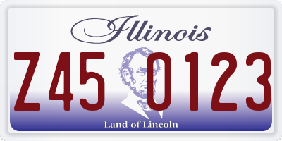 IL license plate Z450123