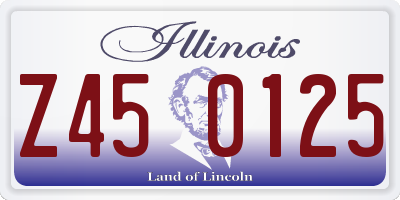 IL license plate Z450125