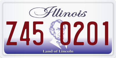 IL license plate Z450201