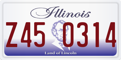 IL license plate Z450314