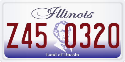 IL license plate Z450320