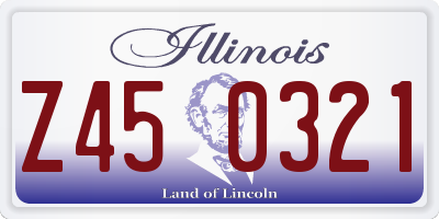 IL license plate Z450321