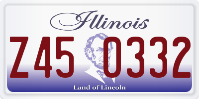 IL license plate Z450332