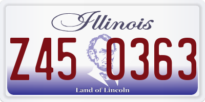 IL license plate Z450363