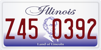 IL license plate Z450392