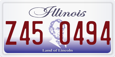 IL license plate Z450494