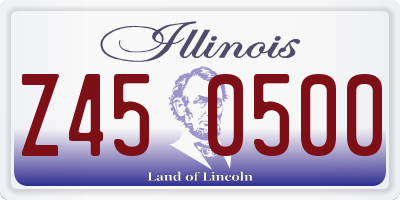 IL license plate Z450500