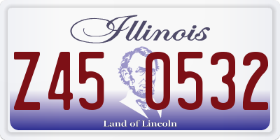 IL license plate Z450532