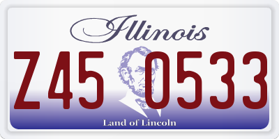 IL license plate Z450533