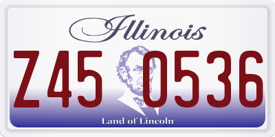 IL license plate Z450536