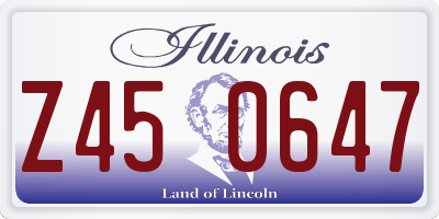 IL license plate Z450647