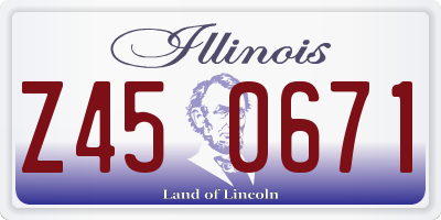 IL license plate Z450671