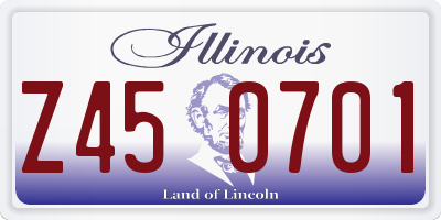 IL license plate Z450701