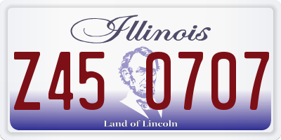 IL license plate Z450707