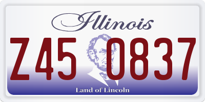 IL license plate Z450837