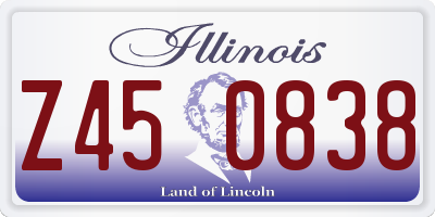 IL license plate Z450838